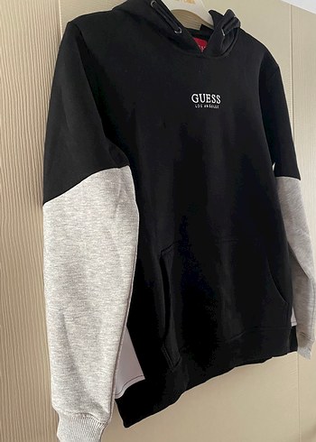 Guess Erkek Çocuk Siyah Gri Kapüşonlu Sweatshirt - Görsel 2