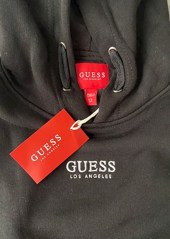Guess Erkek Çocuk Siyah Gri Kapüşonlu Sweatshirt - Görsel 6