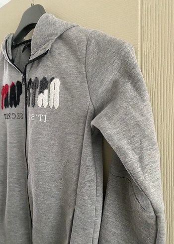 Kapüşonlu Gri Erkek Çocuk Sweatshirt - Görsel 4