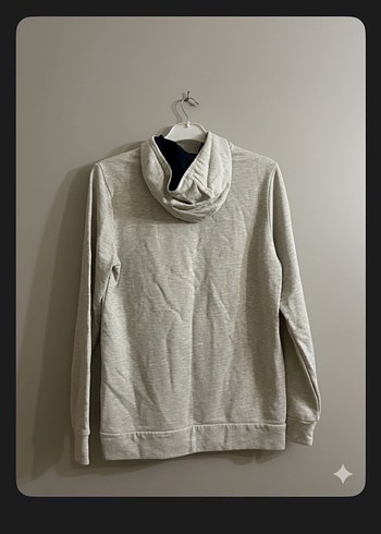 Gri Kapüşonlu Sweatshirt - Görsel 2