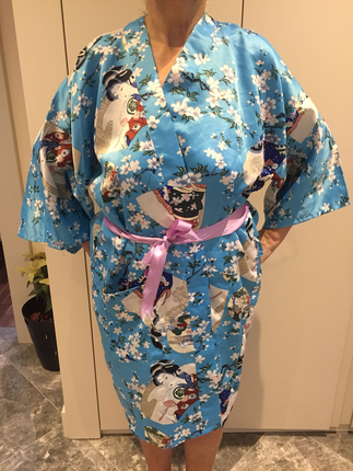 Kimono Zara marka saten mavi M- L beden