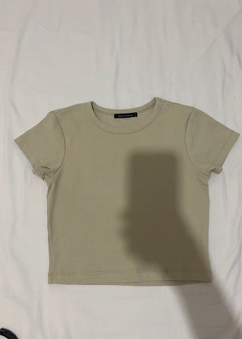 Bej Kısa Kollu Basic Tişört