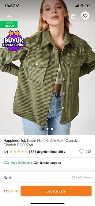 ETİKETİ ÜSTÜNDE hapiness haki gömlek