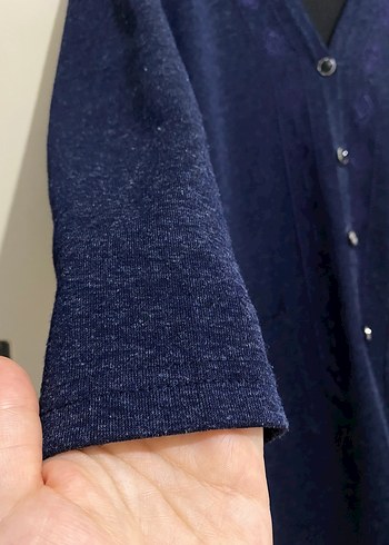 Diğer Düğmeli Midi Lacivert Kadın Hırka