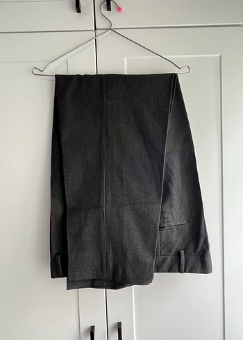 Diğer Gri Kemerli Keten Erkek Pantolon