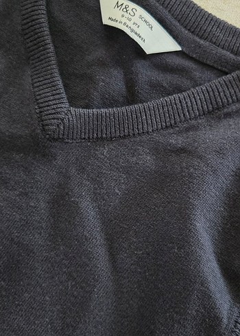 Erkek Çocuk lacivert  Pamuklu V Yaka Süveter - Görsel 2