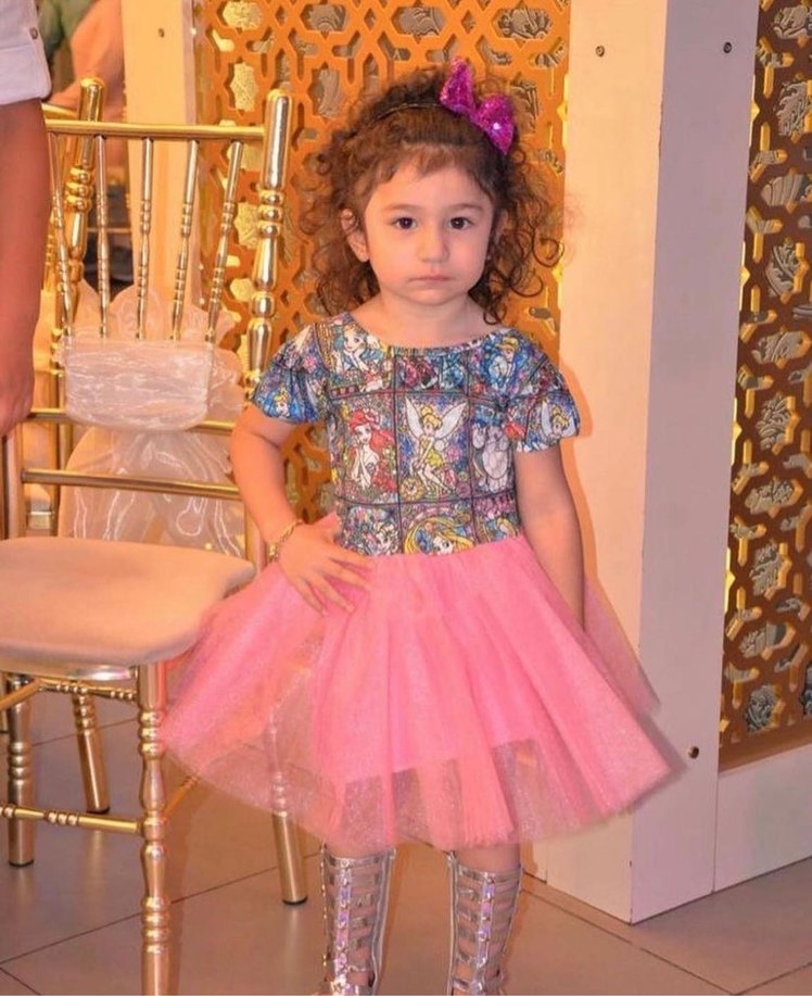 Tüllü fiyonklu kız çocuk elbise - Görsel 3