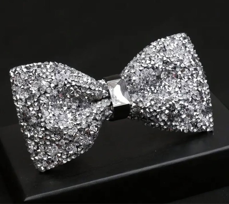 Gri Parlak Taşlı Erkek Çocuk Papyon - Görsel 2