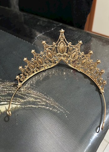 Mavi Taşlı Parlak Kız çocuk Düğün Tacı - Görsel 4