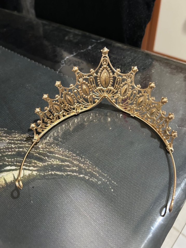 Mavi Taşlı Parlak Kız çocuk Düğün Tacı - Görsel 4