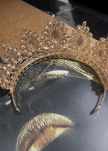 Mavi Parlak Taşlı Kadın Gelin Nişan Tacı - Görsel 4