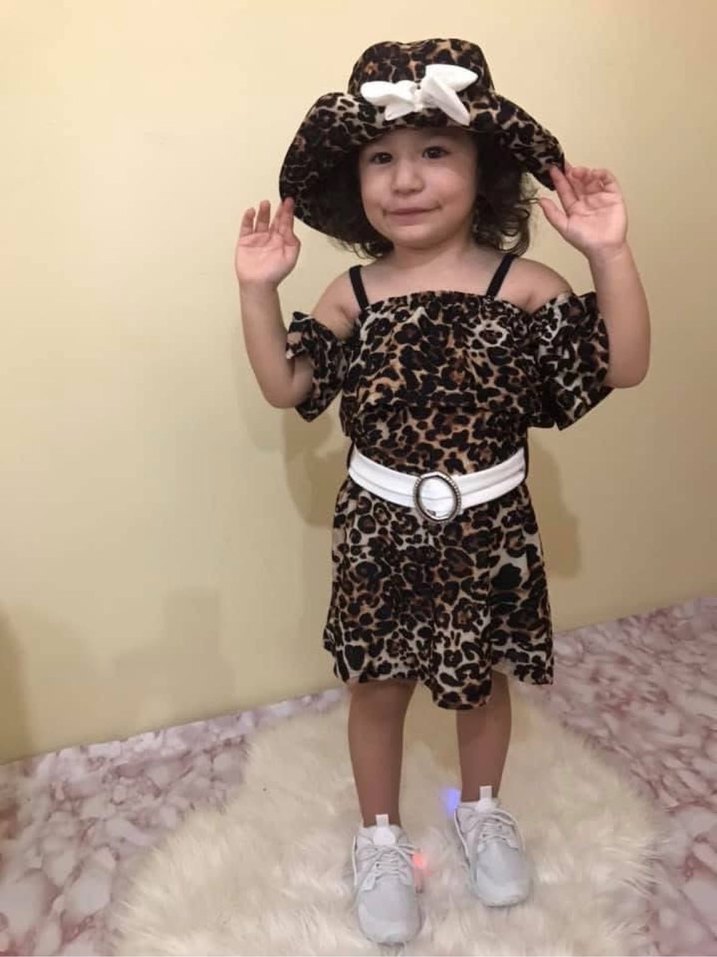 Kız Çocuk Leopar Desenli Elbise - Görsel 3