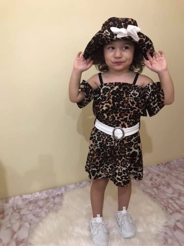 Kız Çocuk Leopar Desenli Elbise - Görsel 4