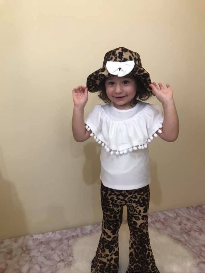 Leopar Desenli Fırfırlı Kız çocuk alt üst Takım - Görsel 2