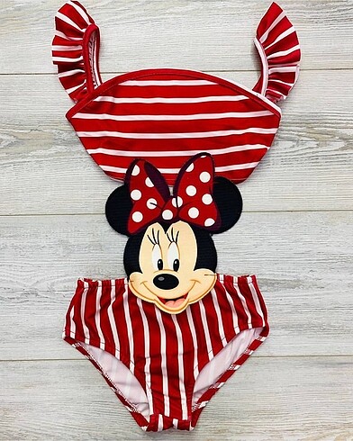 Deniz Plaj Havuz Kız Çocuk Mayokini Minnie Mouse
