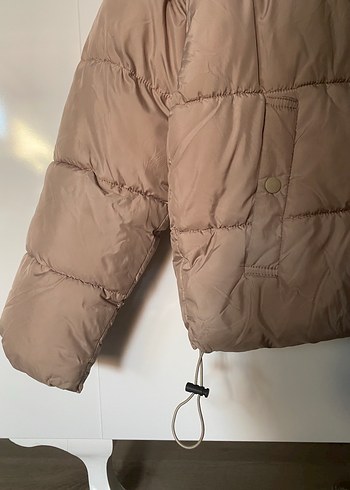 Stradivarius Bej Midi Kadın Şişme Mont Stradivarius