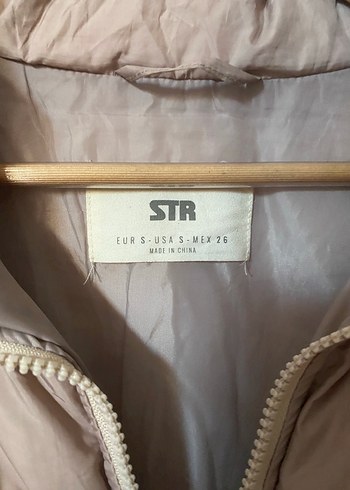 s Beden Bej Midi Kadın Şişme Mont Stradivarius