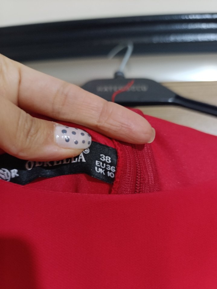 Kırmızı Drapeli Uzun Abiye Elbise - Görsel 4