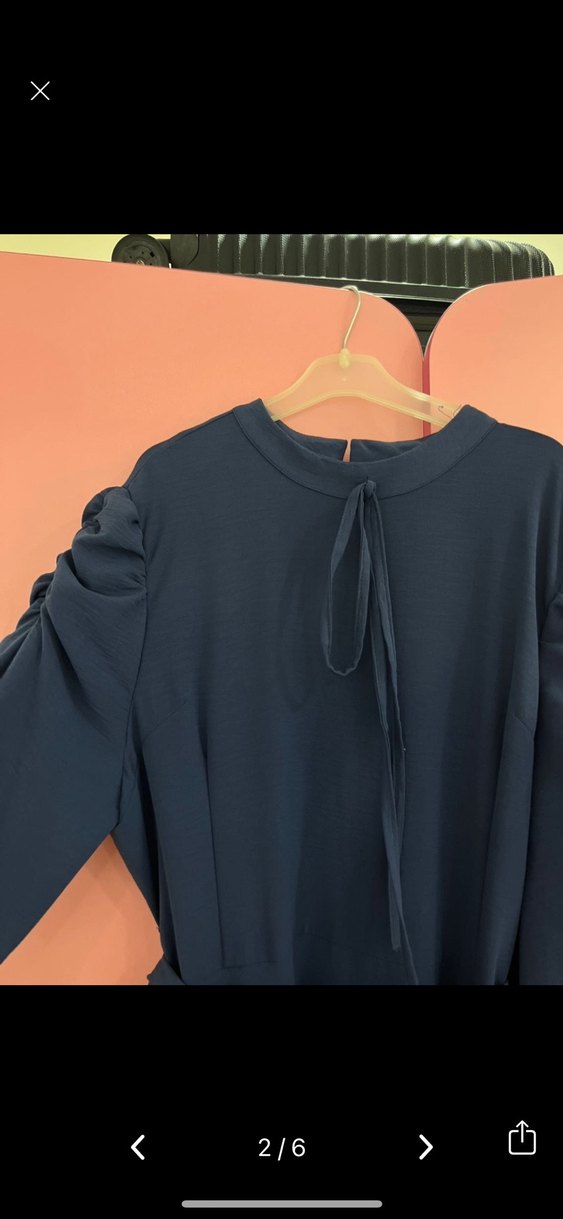 Siyah Uzun Kollu Salaş Uzun Elbise - Görsel 2