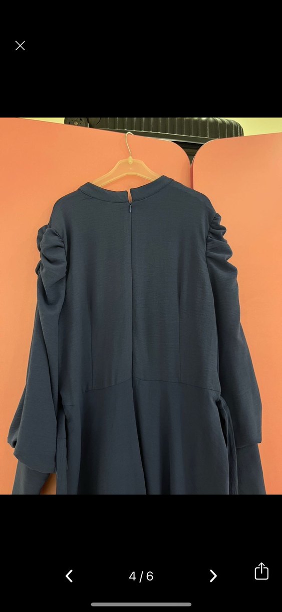 Siyah Uzun Kollu Salaş Uzun Elbise - Görsel 3