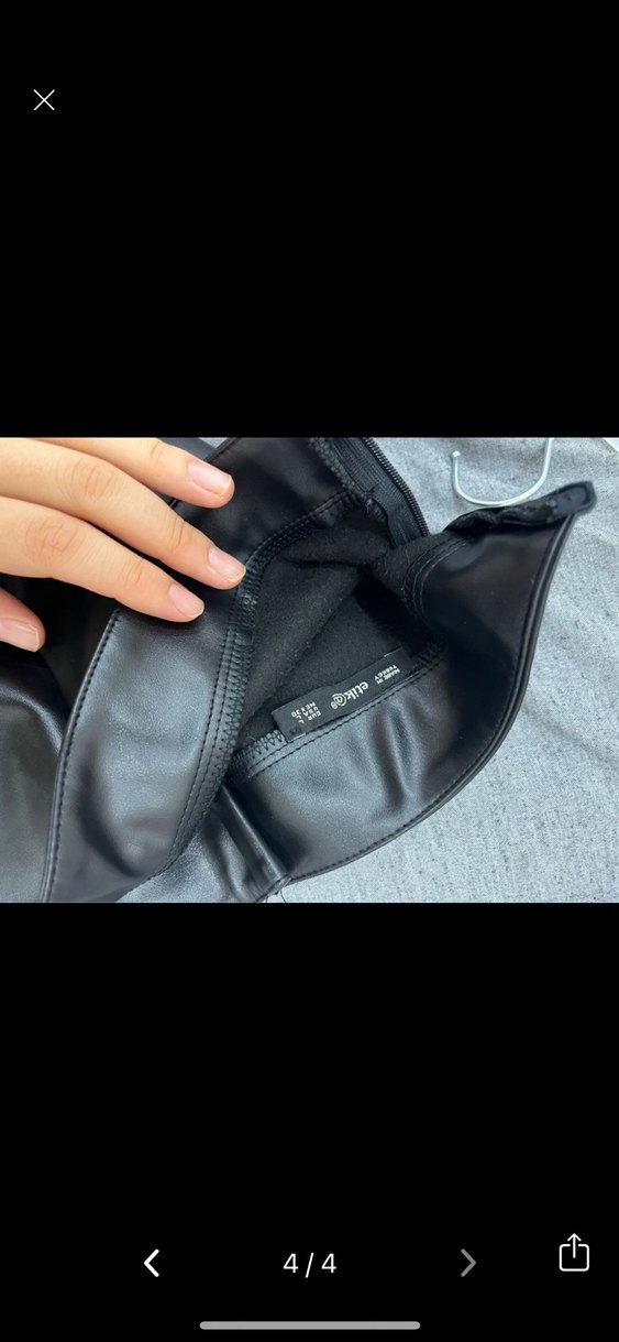 Fermuarlı Siyah Deri Mini Etek - Görsel 3