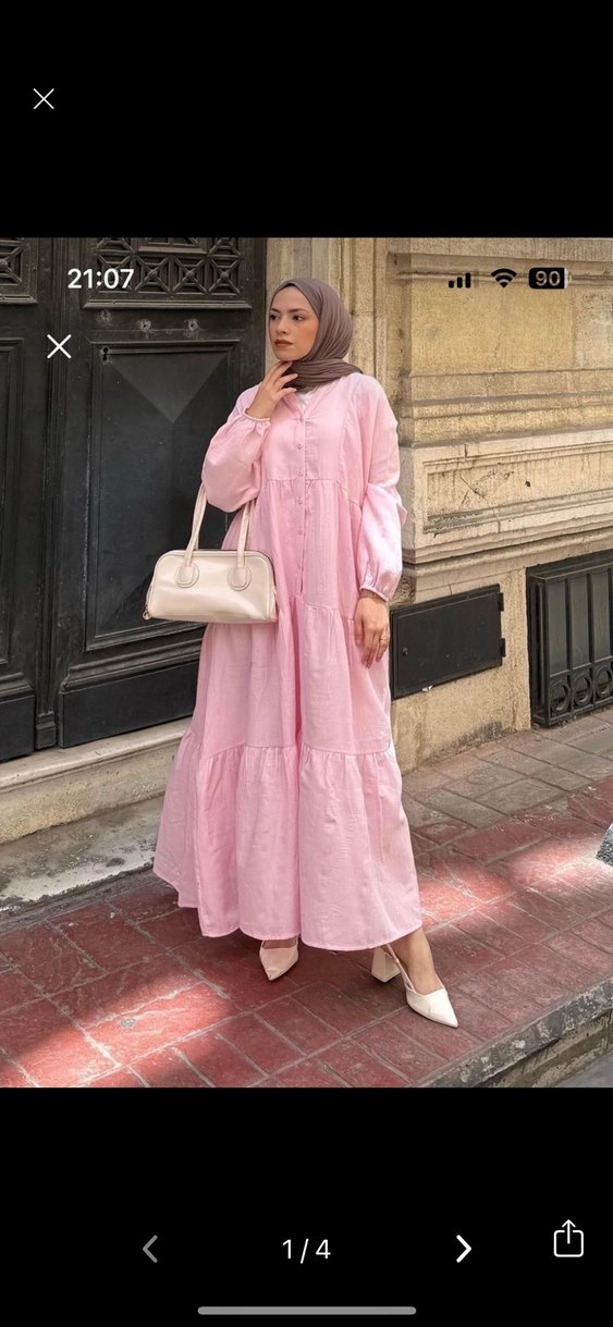 Pembe Uzun elbise - Görsel 2