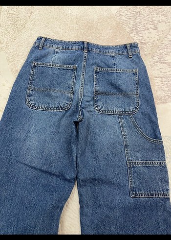 Gri Kadın Yumuşak Detaylı Bol Kesim Denim Pantolon - Görsel 4