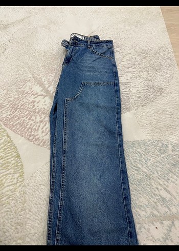 Gri Kadın Yumuşak Detaylı Bol Kesim Denim Pantolon - Görsel 3