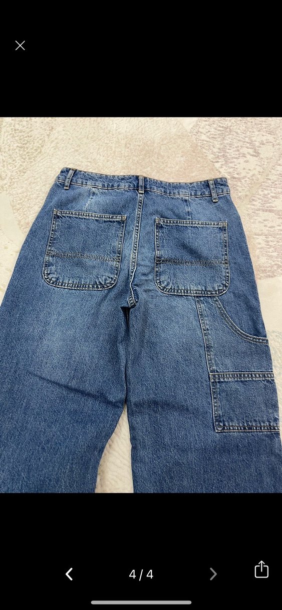 Gri Kadın Yumuşak Detaylı Bol Kesim Denim Pantolon - Görsel 4