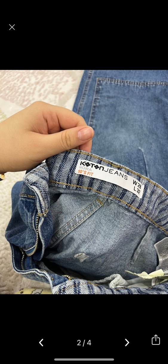 Gri Kadın Yumuşak Detaylı Bol Kesim Denim Pantolon - Görsel 2