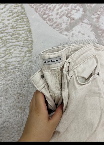 Bej Rahat Kesim Kadın Midi Pantolon - Görsel 2