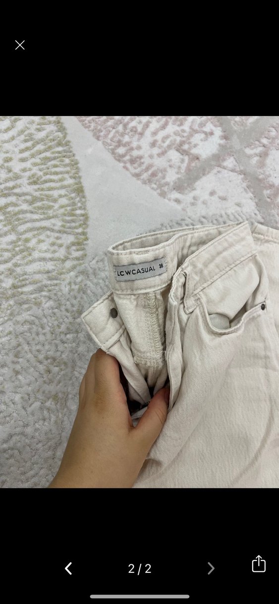 Bej Rahat Kesim Kadın Midi Pantolon - Görsel 2