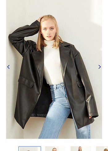 Kadın Siyah Deri Kemerli Midi Ceket - Görsel 4