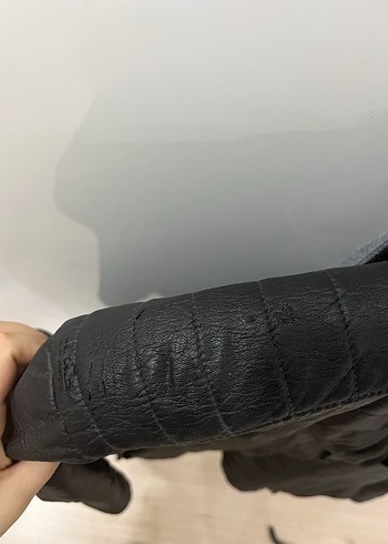 Siyah Deri Erkek Mont Fermuarlı Kapüşonlu - Görsel 4