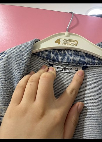 Gri Kadın Denim Ceket Düğmeli - Görsel 3