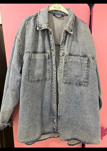 Gri Kadın Denim Ceket Düğmeli - Görsel 2