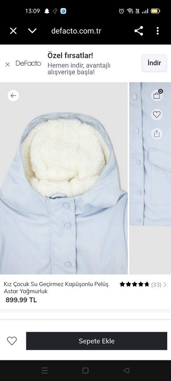 Kız Çocuk Kapüşonlu Su Geçirmez Yağmurluk - Görsel 2