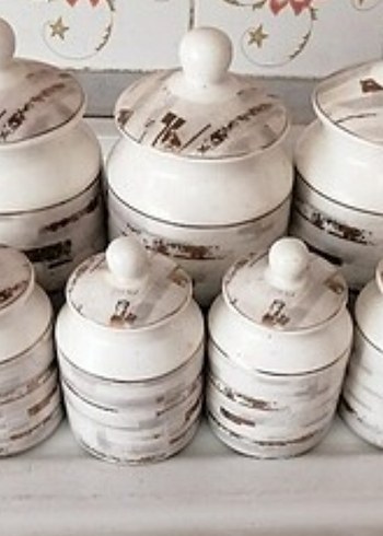 Beyaz ve Gri Seramik Baharatlık Seti - Görsel 2