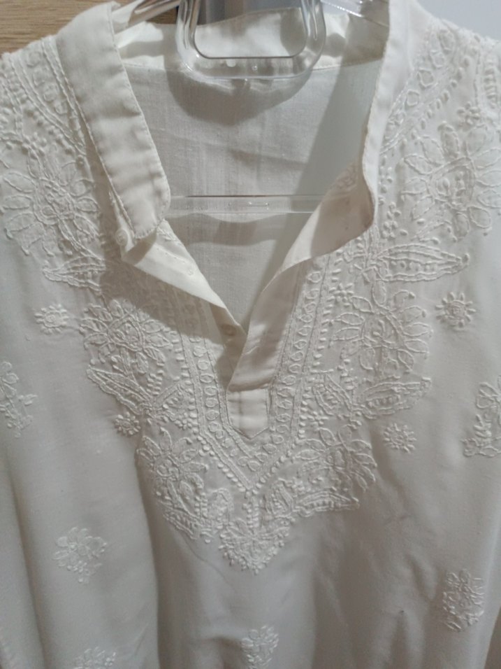 Nakışlı Beyaz Bohem Bluzu - Görsel 2