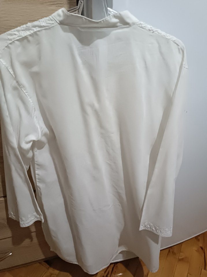 Nakışlı Beyaz Bohem Bluzu - Görsel 3