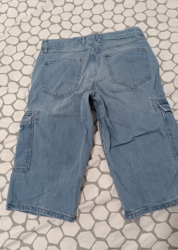 Gevşek Kesim Mavi Denim Şort - Görsel 6
