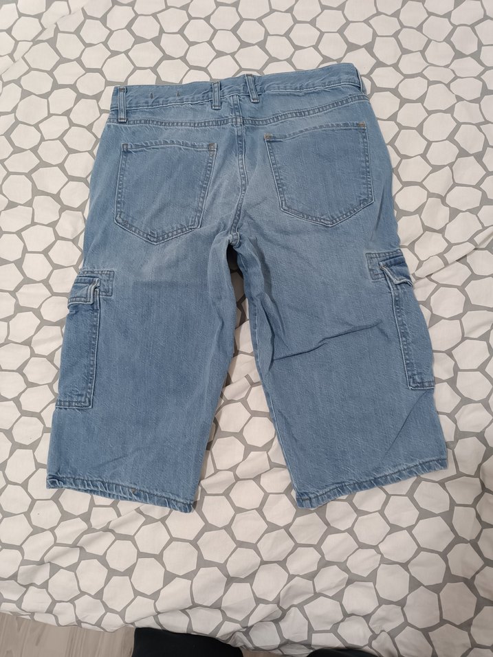 Gevşek Kesim Mavi Denim Şort - Görsel 2