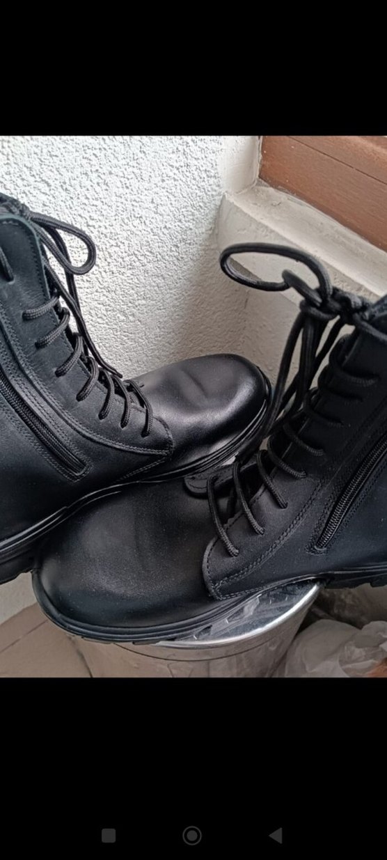 Siyah Bağcıklı Erkek Deri Bot - Görsel 4