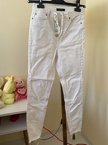 36 Beden Dar paça beyaz pantolon