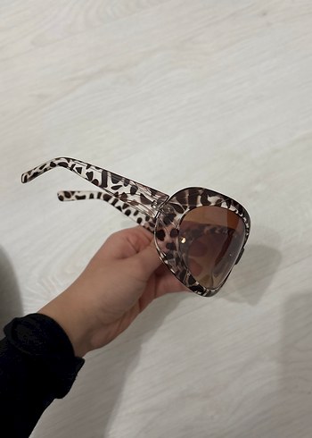 Kahverengi leopar desenli Retro Kadın Güneş Gözlüğü - Görsel 3