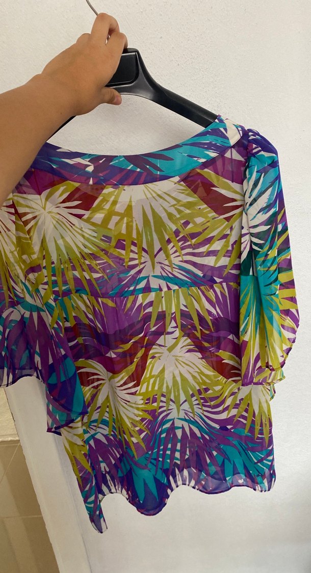 Renkli Batik Desenli Bohem Kadın Bluz - Görsel 4