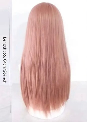 Pembe Uzun Sentetik Rock Punk Peruk - Görsel 2