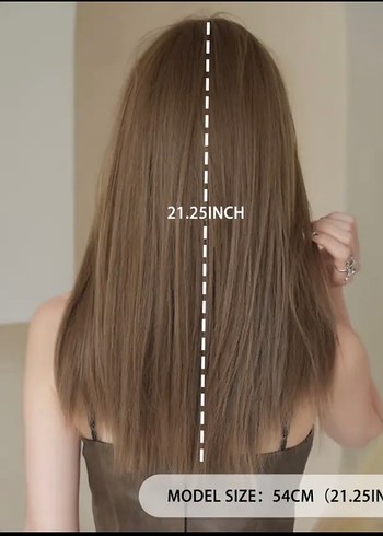 Kahverengi İnce Düz Kadın Peruk - Görsel 6