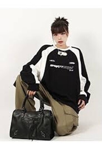 Diğer Şeritli Smarttooth Kolej Sweatshirt