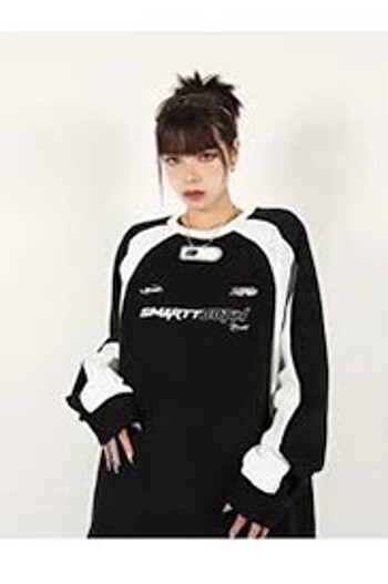 Şeritli Smarttooth Kolej Sweatshirt